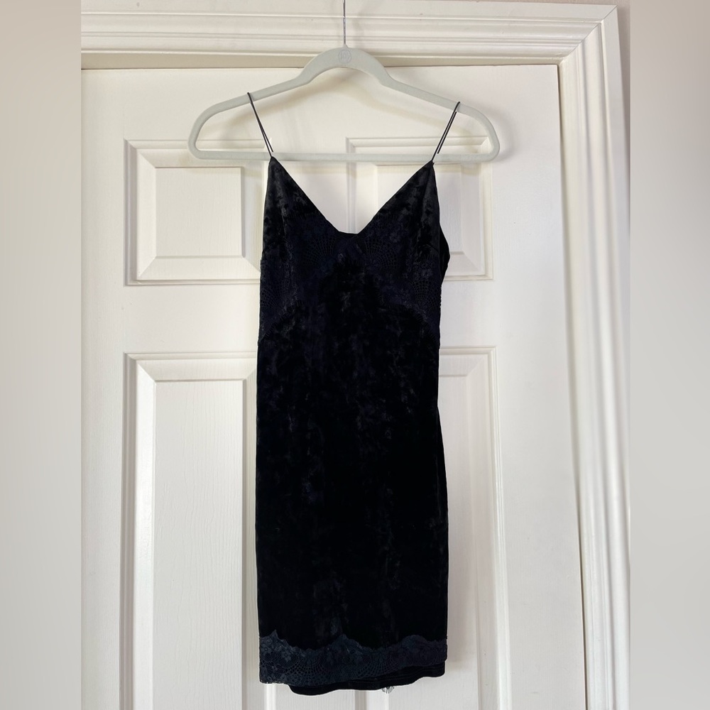 Topshop women black mini dress
